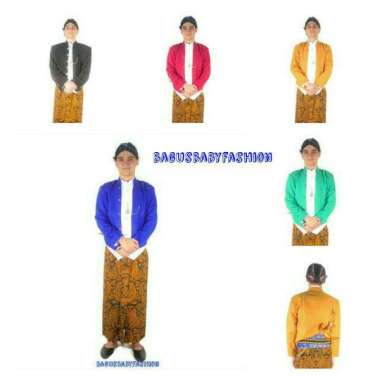 Beskap Hewes Set Blangkon Jogja Jarik Kostum Kartinian Pagar Bagus Hitam L