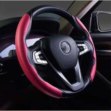 Universal Cover Stir Zentaoto Sarung Stir Abbyak Mobil Carbon Sarung Stir Carbon MERAH