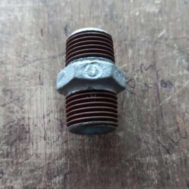 Sambungan Double Dobel Nipple Nepel 1/2" X 1/2" Inch Besi Babet