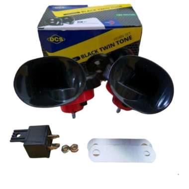 Klakson keong DCS 12V + relay / klakson keong black twin tone DCS 12 V + relay