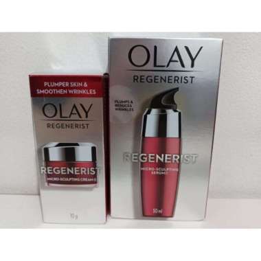 Paket 2 OLAY Regenerist Microsculpting Day Cream 10gr + Serum 50gr- OLAY ANTI AGING