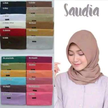 Hijab Persegi Rawis Saudia // Jilbab Segi Empat Rawis Ukuran 110x110 cm Hitam