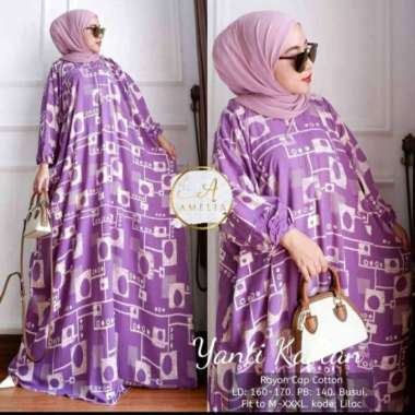 Geneva Kaftan Wanita Rayon Batik Premium Gamis Jumbo Kekinian Dress Bigsize LD 160 cm Sesuai Size Di