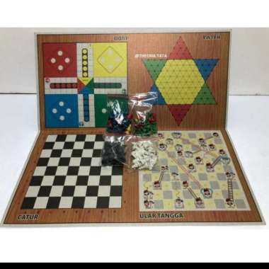 Monopoli Real Estate 5 in 1 Catur Halma Ludo Ular Tangga