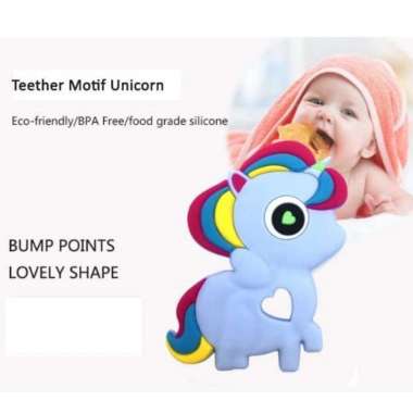 GEORGE Baby Teether Unicorn Blue