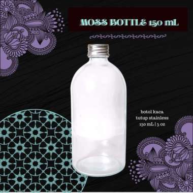SOEBI ANTIQ - MOSS Glass Bottle 200 mL | Botol Kaca Tutup Stainless | Botol Kopi 150 mL | 5 oz