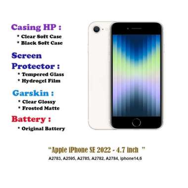 Apple iPhone SE 2022 - 4.7 inch - Case - Screen Protector - Battery - Dll Carbon Case