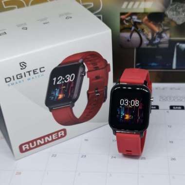 Jam Tangan Wanita Digitec Smart Watch Karet DIGITEC RUNNER Original Merah