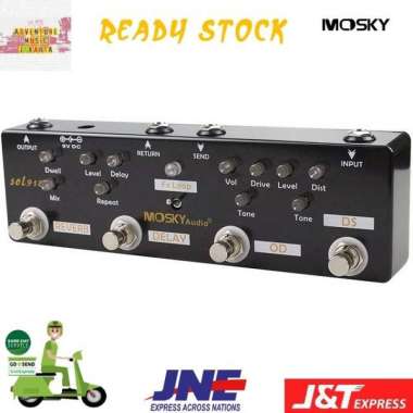 MOSKY SOL918 Efek Gitar DISTORTION OVERDRIVE FX LOOP DELAY REVERB 5in1