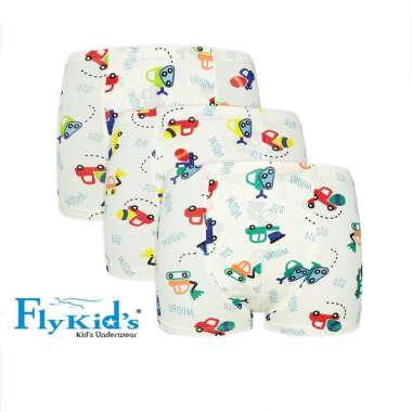 Nathalie Celana Dalam Boxer Anak Laki Premium 1 Pcs Print Mobil Flykids Underwear FK 3161 M