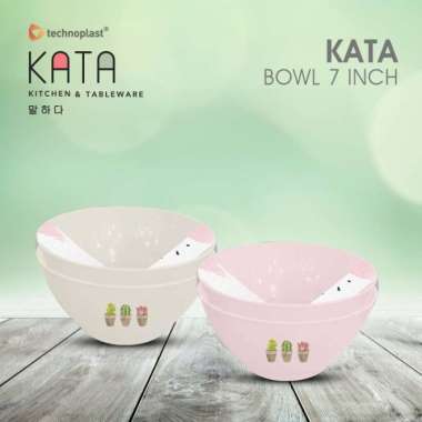 TECHNOPLAST Kata Dinner Bowl Set Of 2pcs|Mangkok Makan|Wadah Makanan Merah Muda