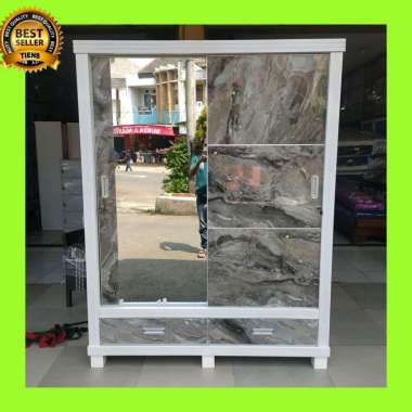 lemari pakaian sliding 2 pintu jumbo hpl
