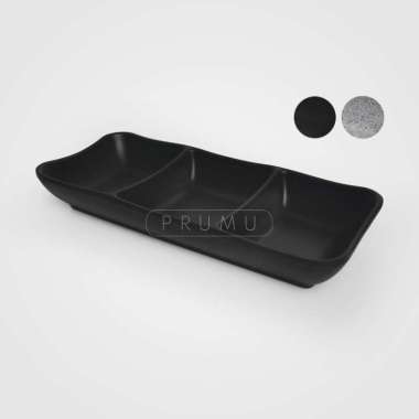 PRUMU Melamine Stone Tempat Sambal Sekat 3 - Wadah Sambal - Tempat Saos - Wadah Saos - Golden Dragon