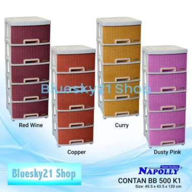 LEMARI PLASTIK RATTAN CONTAINER ROTAN NAPOLLY 5 SUSUN NAPOLLY BB