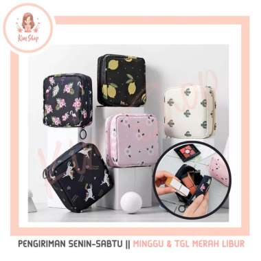 KIM SHOP - Dompet Pembalut Softex Kosmetik Lipstick Makeup Koin Sanitary Napkin Pouch Tampon FLAMING