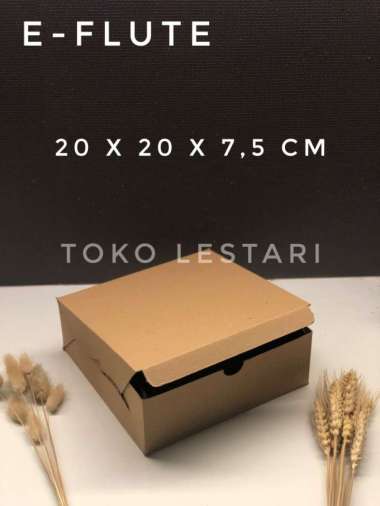 Box Kardus E-Flute Coklat Untuk Packaging Olshop Hampers 20x20x7.5 CM