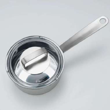 Panci Saus Bergagang Besi Dengan Penutup Kaca Transparan Cantik (1L)