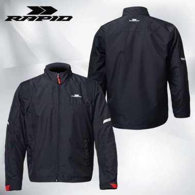 Jaket motor riding RAPID SKYLINE pria parasit premium jacket reflektif HITAM XXL