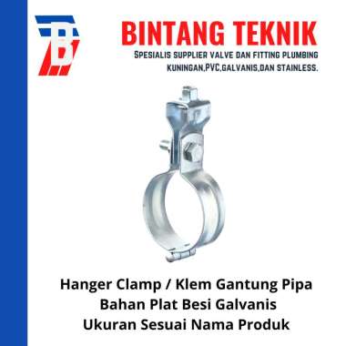 Hanger Clamp / Klem Pipa Gantung 10" inch Plat Besi Galvanis Galvanis