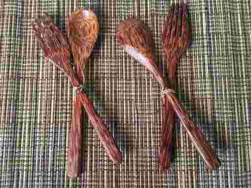 Sendok Garpu Kayu Kelapa