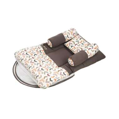 Snobby Kasur Tempat Tidur Bayi Dakron Set Bantal Guling + Kelambu Artsy Abu