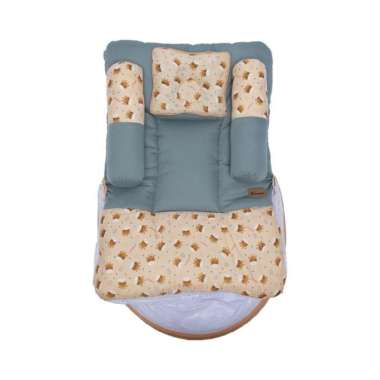 Snobby Kasur Tempat Tidur Bayi Dakron Set Bantal Guling + Kelambu Twiza Hijau