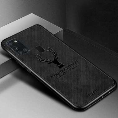 CASE DEER INFINIX HOT 10 SOFT CASE CLOTH JEANS CANVAS BACK COVER Hitam