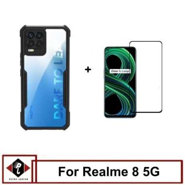 Paket 2-IN1 SoftCase Realme 8 5G Transparan Clear Free Anti Gores kaca