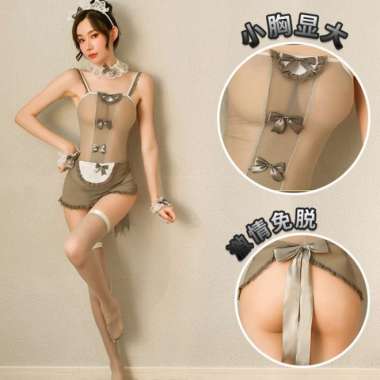 Kozuvibes Cosplay Sexy Uniform Seragam Pelayan Kostum Maid 3 Bow Pita