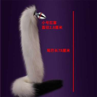 Kozuvibes Cosplay Fox Tail Jumbo Wig Hair Mainan Butt Plug Black Tip S
