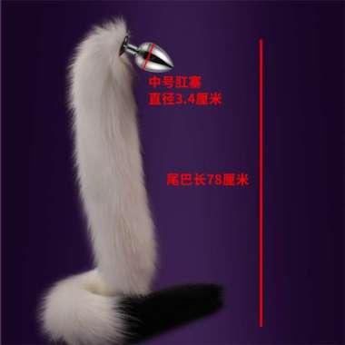 Kozuvibes Cosplay Fox Tail Jumbo Wig Hair Mainan Butt Plug Black Tip M