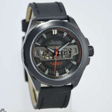 JEEP JPG90804 AUTOMATIC - Jam Tangan Pria Kulit Original - Black