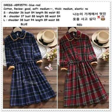 Mini Dress Kemeja Lengan Panjang Kotak Korea Import AB935791 Tunik