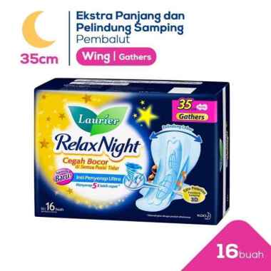 Promo Harga Laurier Relax Night Gathers 35cm 16 pcs - Blibli