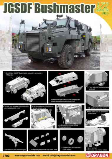 Truk JGSDF BUSHMASTER Skala 1:72 Mokit Dragon