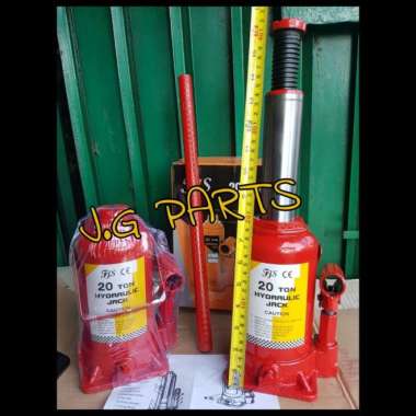 Dongkrak Botol 20 ton Hidrolik / Hydraulic Jack - Truck & Mobil - SILVER BESAR MERAH KECIL