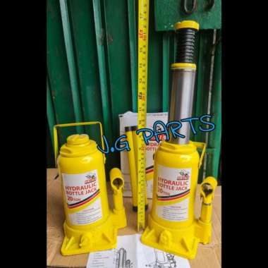 Dongkrak Botol 20 ton Hidrolik / Hydraulic Jack - Truck & Mobil - SILVER BESAR Kuning