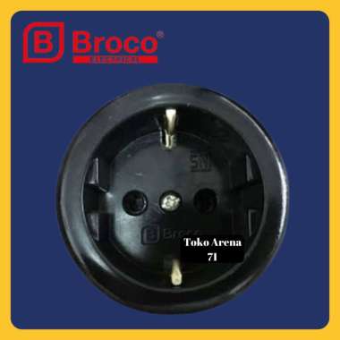 STOP KONTAK BROCO / STOP KONTAK COLOKAN ARDE BROCO Tempel Outbow Hitam - BROCO 6130