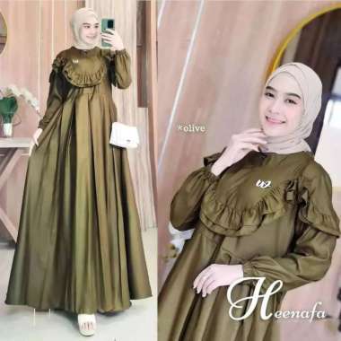 JESLA FASHION HEENAFA DRESS BL TOYOBO BAJU GAMIS-DRESS GAMIS TERBARU SIMPLE DRESS CASUAL BAJU WANITA