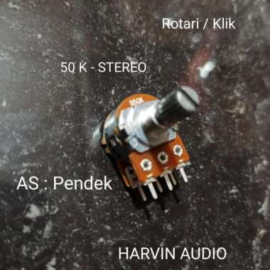 Potensio B 50K STEREO A-Plus Rotari pendek dan klik