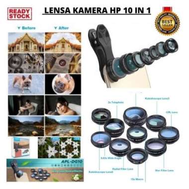 Lensa Kamera HP 10 in 1 Fisheye Macro Wide Telephoto Kaleidoscope DG10