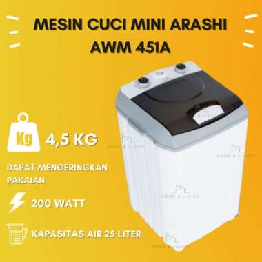Mesin Cuci Portable Mesin Cuci Mini Arashi AWM451A