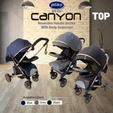 Stroller Pliko Canyon 650 kereta dorong bayi 2 arah grey