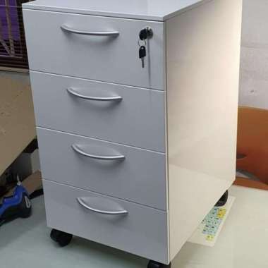 Lemari Besi Drawer Besi 4 Laci Ada Roda Plat 0.7 mm Nakas Besi