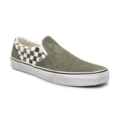 army green checkered vans