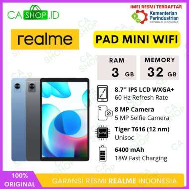 Realme Pad Mini Wifi LTE Tablet 3GB 32GB 4GB 64GB TAB 3/32 4/64 Resmi 3GB / 32GB Wifi Blue