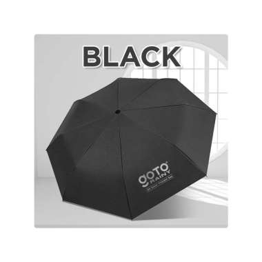 Goto Rainy Payung Umbrella Lipat Besar Polos Anti UV Otomatis BLACK