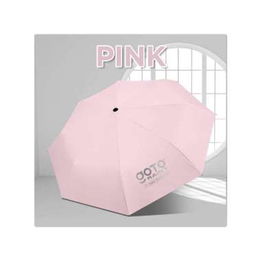 Goto Rainy Payung Umbrella Lipat Besar Polos Anti UV Otomatis PINK