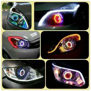 e63 led drl flexible alis lampu angel eye headlamp mobil putih