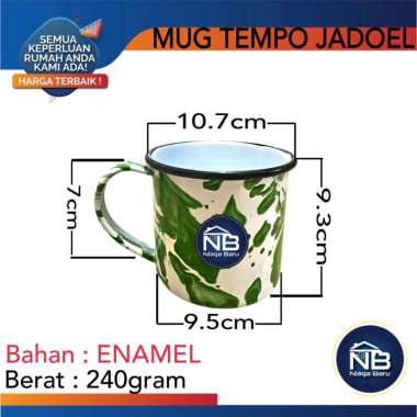 Cangkir Mug Gelas Lurik Burik Blirik Enamel Seng Kaleng Jadul Kuno